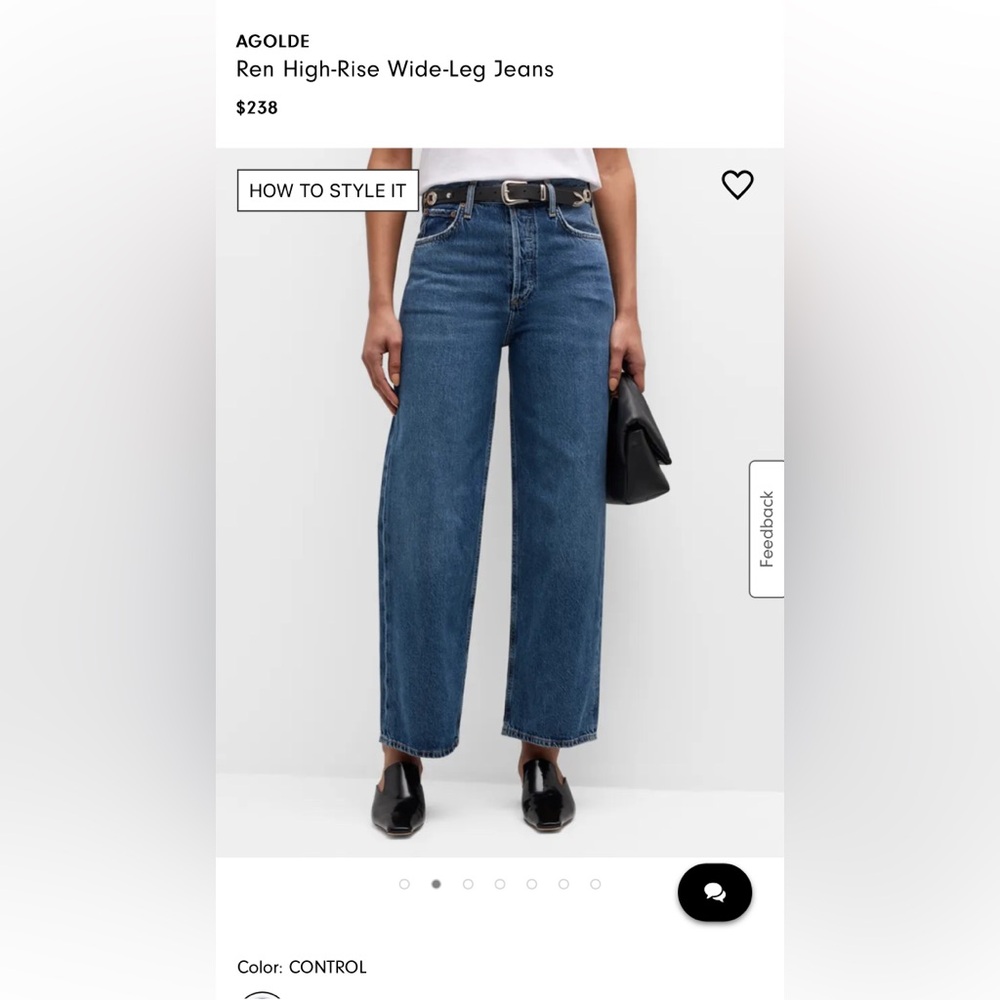 AGOLDE Ren High-Rise Wide-Leg Jeans — Medium Blue